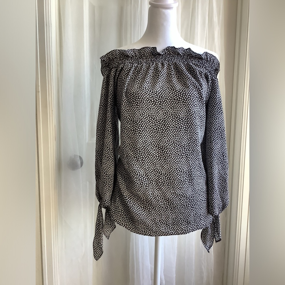 Michael Kors Black and White Polka Dot Blouse